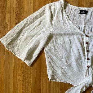 Bell sleeved boho top with front tie